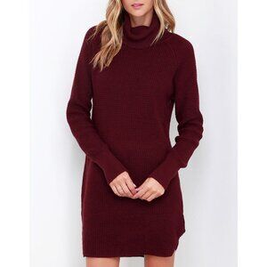 New Aritzia 100% Merino Wool Bianca Sweater Dress Burgundy XS $178